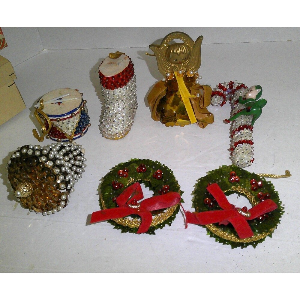 1960s - 1970s handmade push-pin ornaments Lot 8